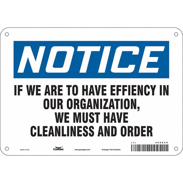 Safety Sign, 7 in Height, 10 in Width, Aluminum, Vertical Rectangle, English, 468Z50