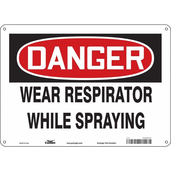 Safety Sign, 10 in Height, 14 in Width, Aluminum, Horizontal Rectangle, English, 468A25