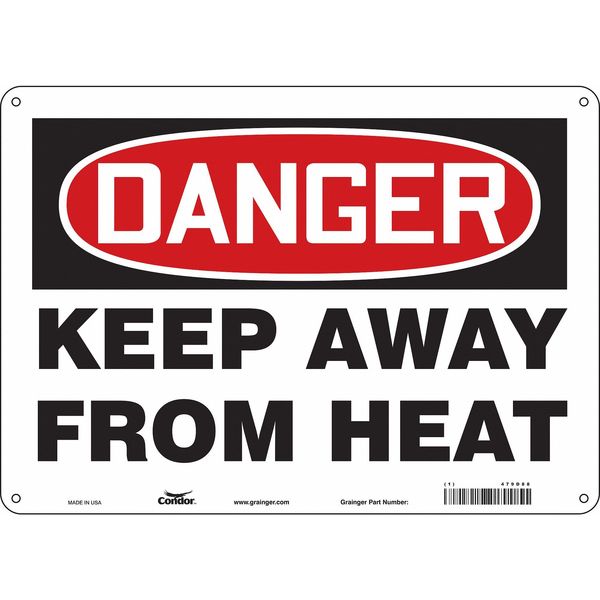 Safety Sign, 10 in Height, 14 in Width, Aluminum, Horizontal Rectangle, English, 479D88