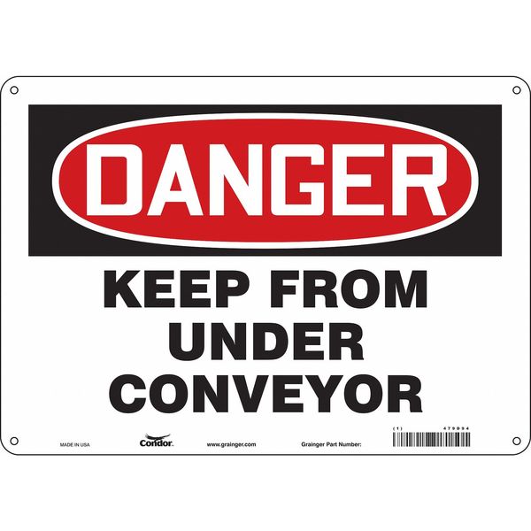 Safety Sign, 10 in Height, 14 in Width, Aluminum, Horizontal Rectangle, English, 479D94