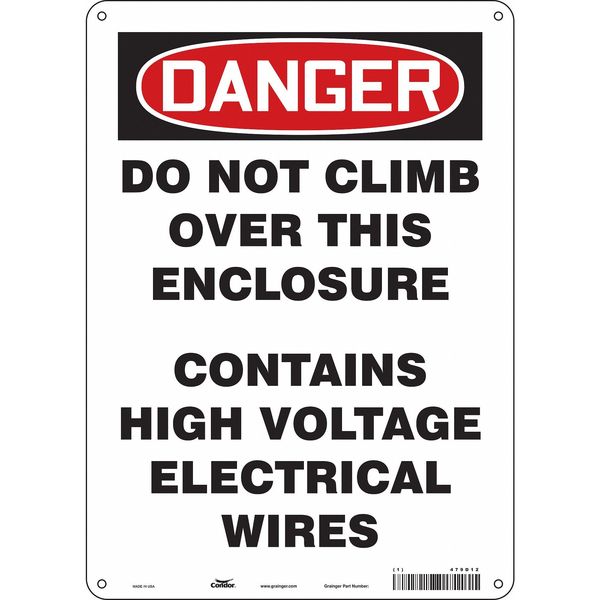Safety Sign, 14 in Height, 10 in Width, Aluminum, Vertical Rectangle, English, 479D12