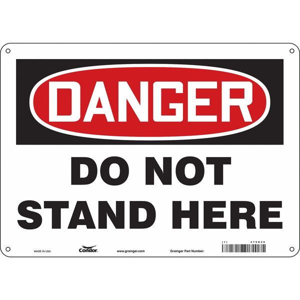 Safety Sign, 10 in Height, 14 in Width, Aluminum, Horizontal Rectangle, English, 479D28