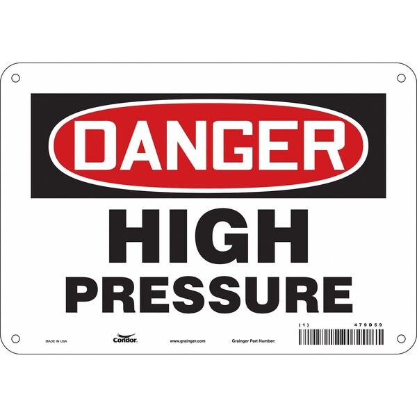 Safety Sign, 7 in Height, 10 in Width, Aluminum, Vertical Rectangle, English, 479D59
