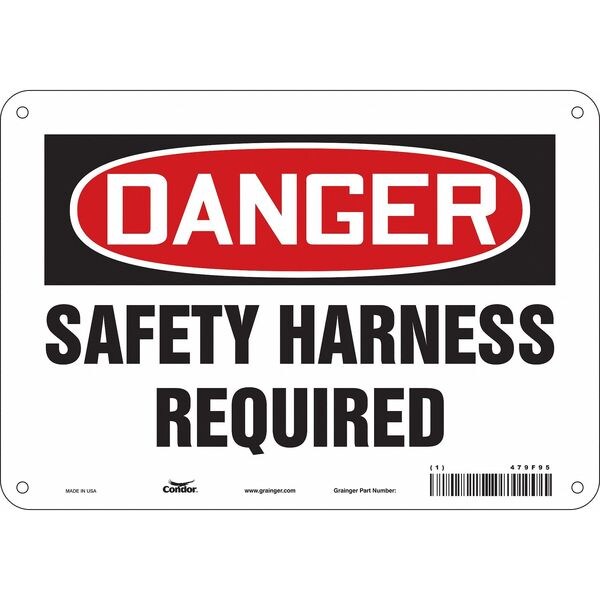 Safety Sign, 7 in Height, 10 in Width, Aluminum, Vertical Rectangle, English, 479F95
