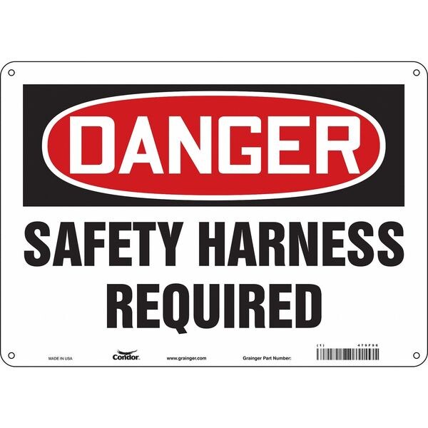Safety Sign, 10 in Height, 14 in Width, Aluminum, Horizontal Rectangle, English, 479F96