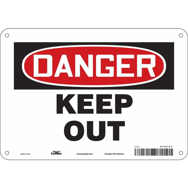 Safety Sign, 7 in Height, 10 in Width, Aluminum, Vertical Rectangle, English, 479F21