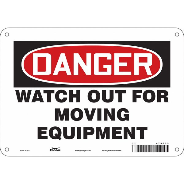 Safety Sign, 7 in Height, 10 in Width, Aluminum, Vertical Rectangle, English, 479G33