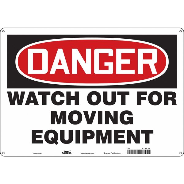 Safety Sign, 14 in Height, 20 in Width, Aluminum, Horizontal Rectangle, English