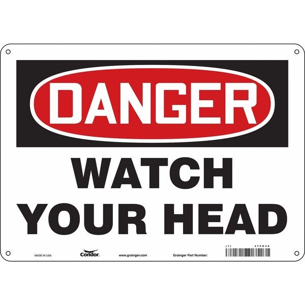 Safety Sign, 10 in Height, 14 in Width, Aluminum, Horizontal Rectangle, English, 479G46