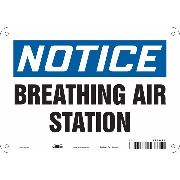 Safety Sign, 7 in Height, 10 in Width, Aluminum, Vertical Rectangle, English, 479G51
