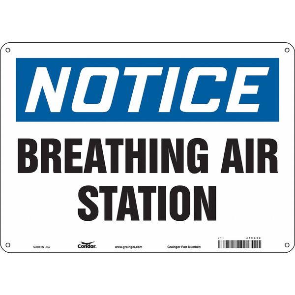 Safety Sign, 10 in Height, 14 in Width, Aluminum, Horizontal Rectangle, English, 479G52