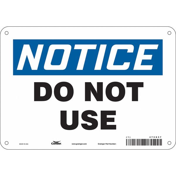 Safety Sign, 7 in Height, 10 in Width, Aluminum, Vertical Rectangle, English, 479G57