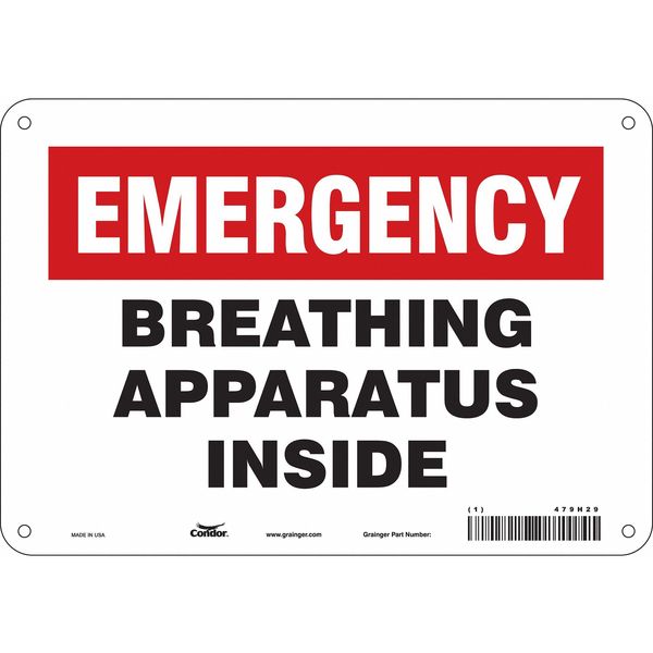 Safety Sign, 7 in Height, 10 in Width, Aluminum, Vertical Rectangle, English, 479H29