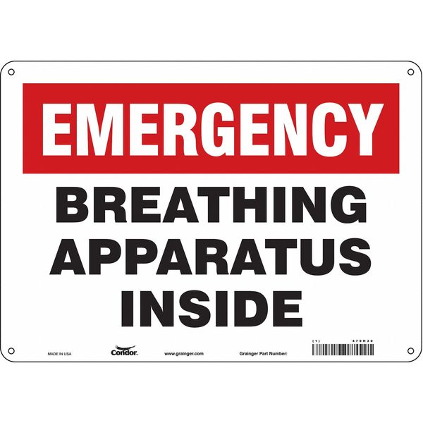 Safety Sign, 10 in Height, 14 in Width, Aluminum, Horizontal Rectangle, English, 479H30