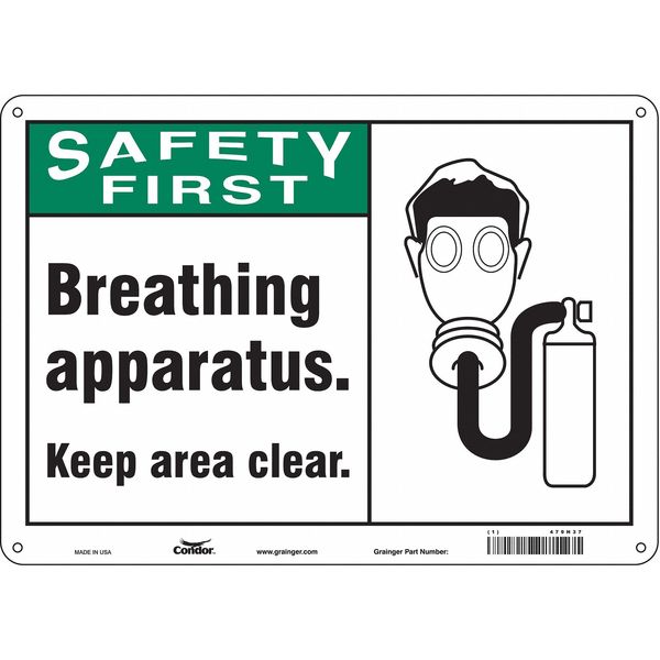 Safety Sign, 10 in Height, 14 in Width, Aluminum, Horizontal Rectangle, English, 479H37