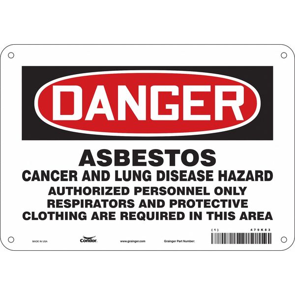 Safety Sign, 7 in Height, 10 in Width, Aluminum, Vertical Rectangle, English, 479K83