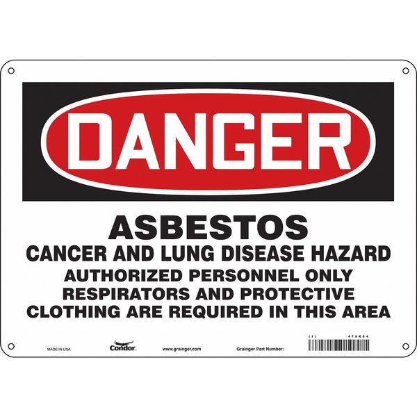 Safety Sign, 10 in Height, 14 in Width, Aluminum, Horizontal Rectangle, English, 479K84