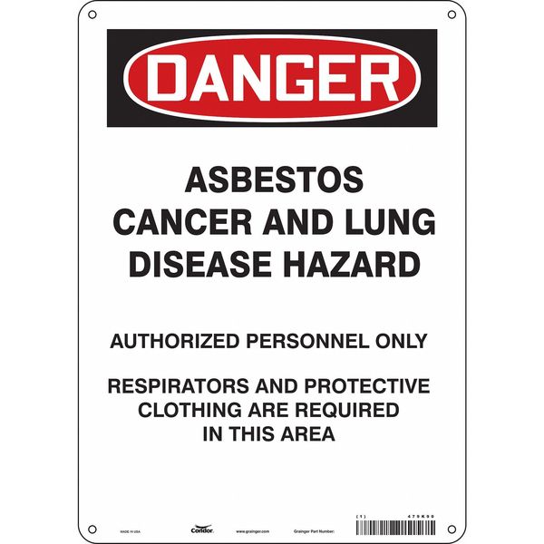Safety Sign, 14 in Height, 10 in Width, Aluminum, Vertical Rectangle, English, 479K90