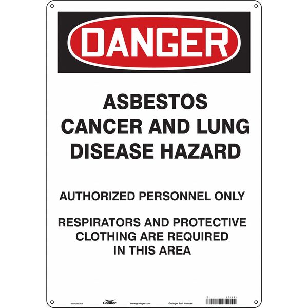 Safety Sign, 20 in Height, 14 in Width, Aluminum, Vertical Rectangle, English
