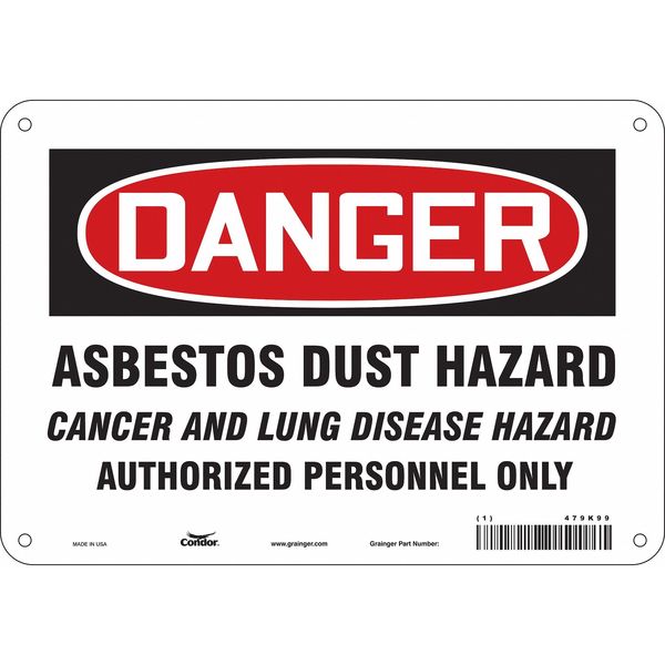 Safety Sign, 7 in Height, 10 in Width, Aluminum, Vertical Rectangle, English, 479K99