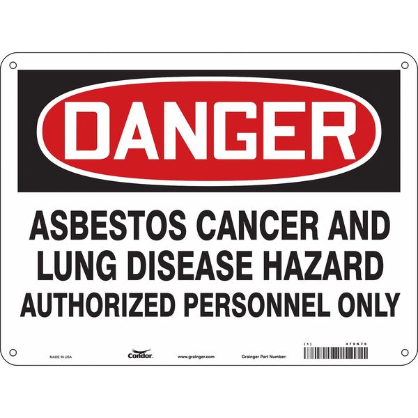 Safety Sign, 18 in Height, 24 in Width, Aluminum, Horizontal Rectangle, English
