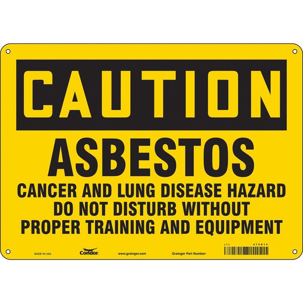 Safety Sign, 10 in Height, 14 in Width, Aluminum, Horizontal Rectangle, English, 479K14