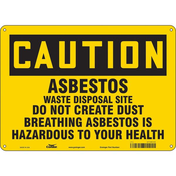 Safety Sign, 10 in Height, 14 in Width, Aluminum, Horizontal Rectangle, English, 479K38