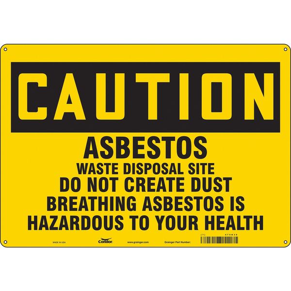Safety Sign, 14 in H, 20 in W, Horizontal Rectangle, English, 479K39