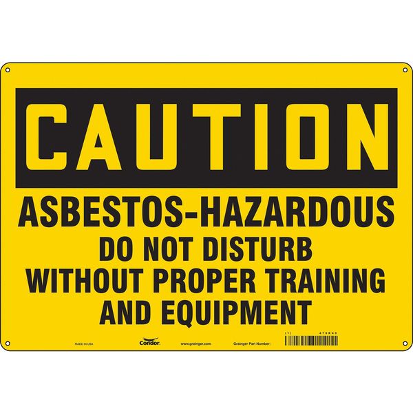 Safety Sign, 14 in H, 20 in W, Horizontal Rectangle, English, 479K49