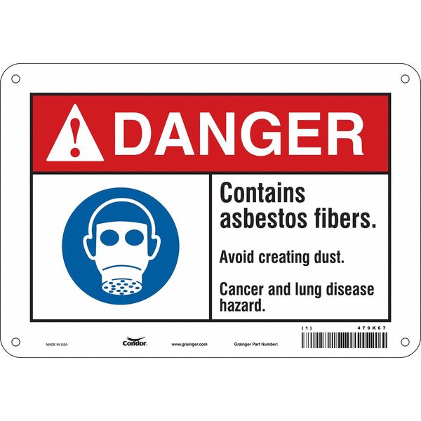 Safety Sign, 7 in Height, 10 in Width, Aluminum, Vertical Rectangle, English, 479K67