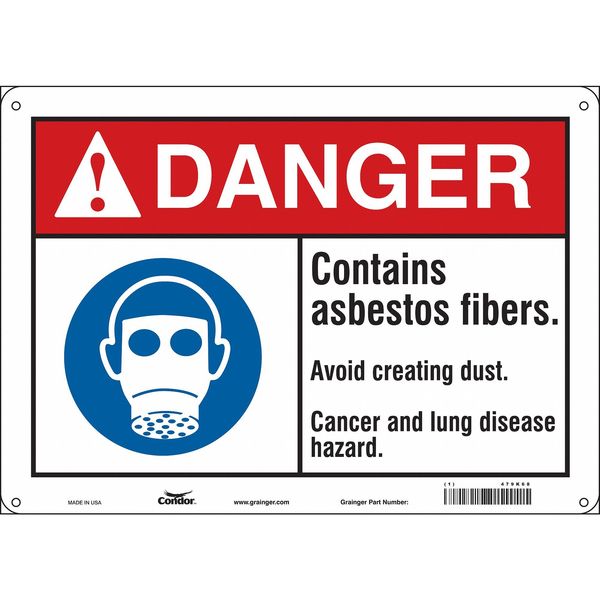 Safety Sign, 10 in Height, 14 in Width, Aluminum, Horizontal Rectangle, English, 479K68