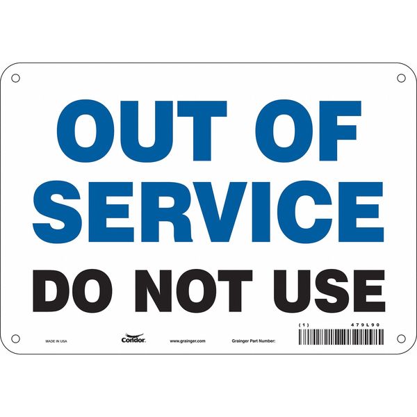 Safety Sign, 7 in Height, 10 in Width, Aluminum, Vertical Rectangle, English, 479L90