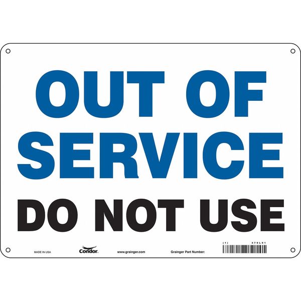Safety Sign, 10 in Height, 14 in Width, Aluminum, Horizontal Rectangle, English, 479L91