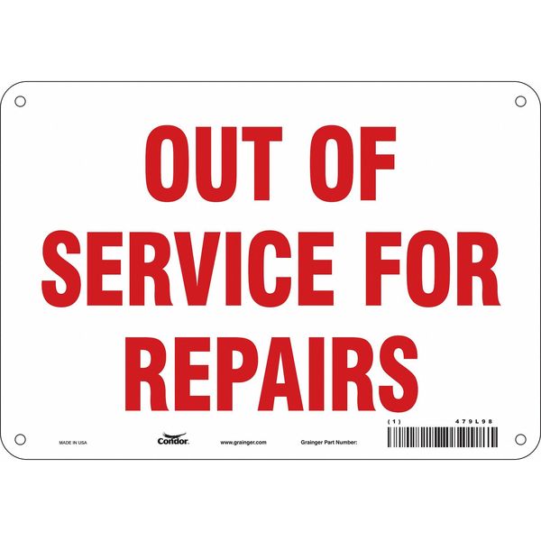 Safety Sign, 7 in Height, 10 in Width, Aluminum, Vertical Rectangle, English, 479L98