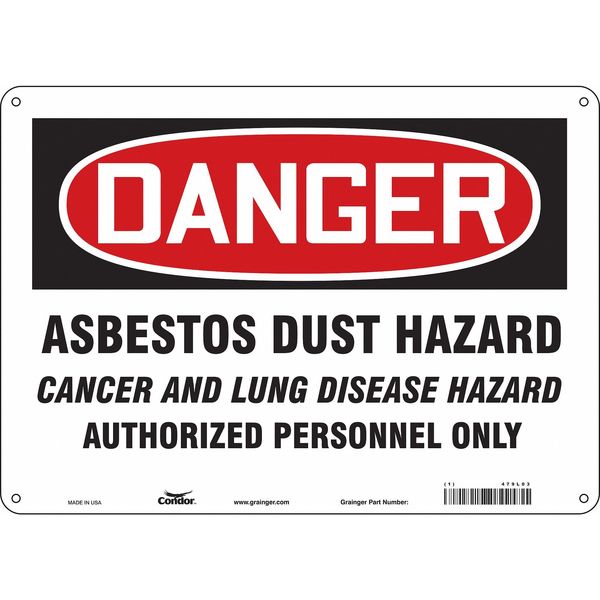 Safety Sign, 10 in Height, 14 in Width, Polyethylene, Horizontal Rectangle, English, 479L03