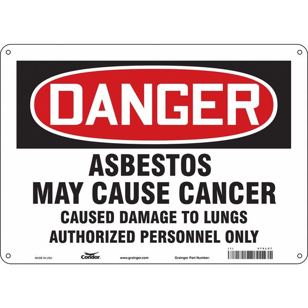 Safety Sign, 10 in Height, 14 in Width, Aluminum, Horizontal Rectangle, English, 479L07