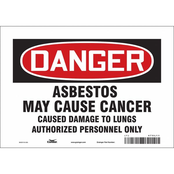 Safety Sign, 7 in Height, 10 in Width, Vinyl, Vertical Rectangle, English, 479L11