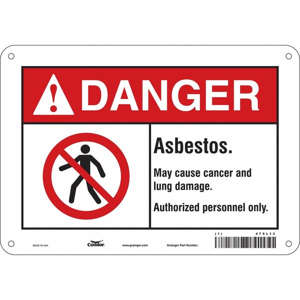 Safety Sign, 7 in Height, 10 in Width, Aluminum, Vertical Rectangle, English, 479L13