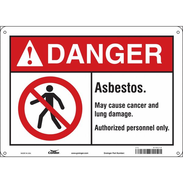 Safety Sign, 10 in Height, 14 in Width, Aluminum, Horizontal Rectangle, English, 479L14