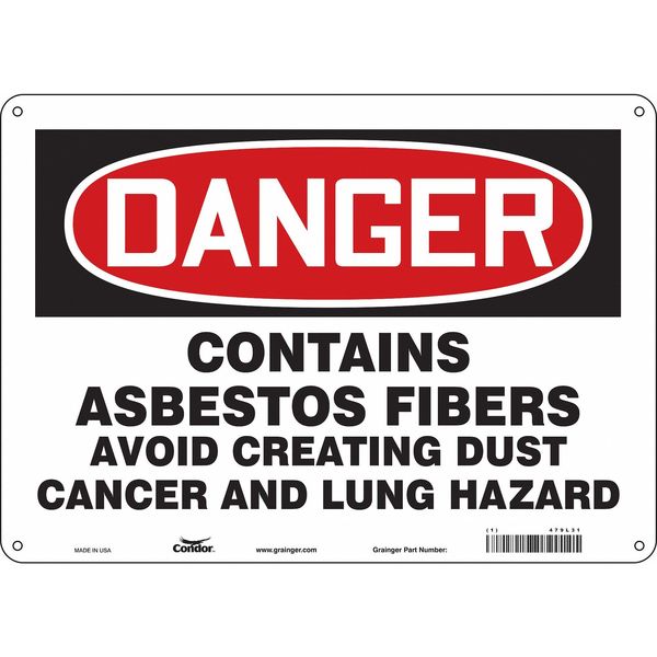 Safety Sign, 10 in Height, 14 in Width, Aluminum, Horizontal Rectangle, English, 479L31