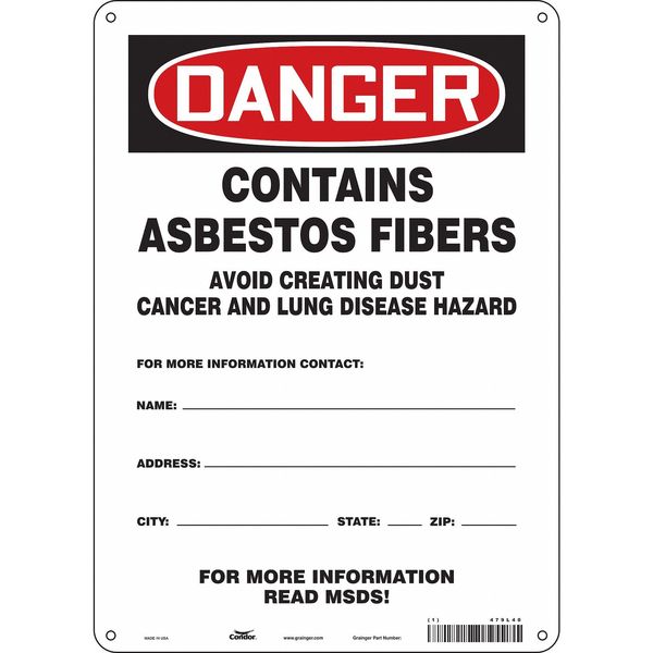 Safety Sign, 14 in Height, 10 in Width, Aluminum, Vertical Rectangle, English, 479L40