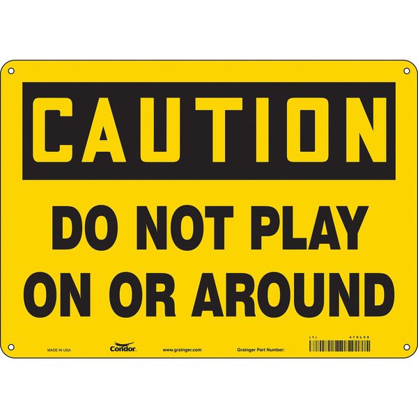 Safety Sign, 10 in Height, 14 in Width, Aluminum, Horizontal Rectangle, English, 479L59