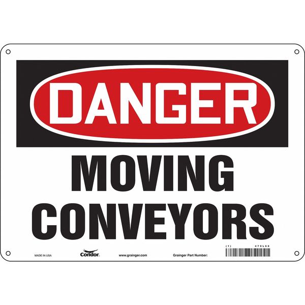Safety Sign, 10 in Height, 14 in Width, Aluminum, Horizontal Rectangle, English, 479L66