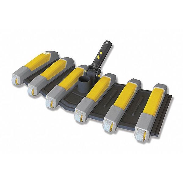 Pool Vacuum, Plastic, Gray/Yellow, 22-1/2