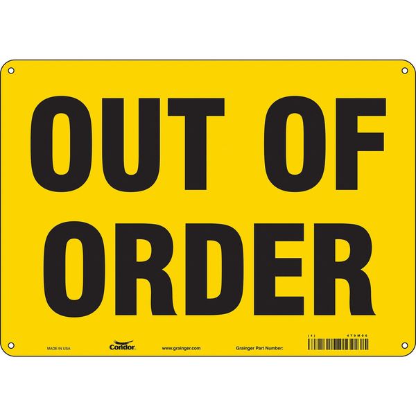 Safety Sign, 10 in Height, 14 in Width, Aluminum, Horizontal Rectangle, English, 479M06