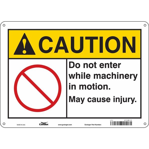 Safety Sign, 10 in Height, 14 in Width, Aluminum, Horizontal Rectangle, English, 479M19
