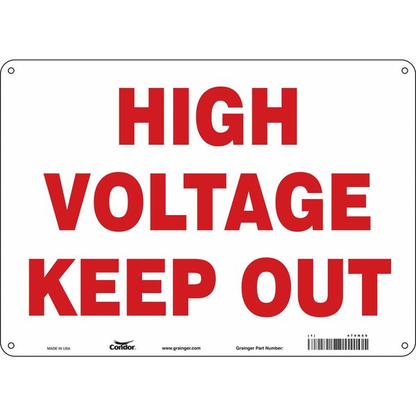 Safety Sign, 10 in Height, 14 in Width, Aluminum, Horizontal Rectangle, English, 479N69