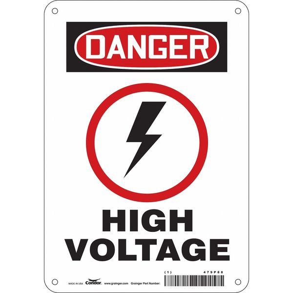 Safety Sign, 10 in Height, 7 in Width, Aluminum, Horizontal Rectangle, English, 479P88