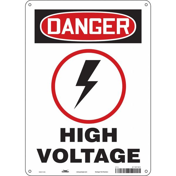 Safety Sign, 14 in Height, 10 in Width, Aluminum, Vertical Rectangle, English, 479P89