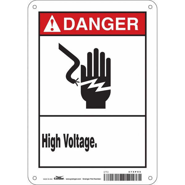 Safety Sign, 10 in Height, 7 in Width, Aluminum, Horizontal Rectangle, English, 479P95